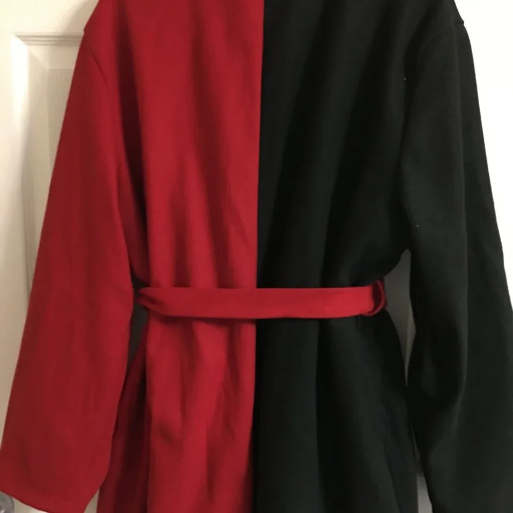 Black And Red Winter Coat Stunning Last One 54 Bust 2X NWT Hd - Picture 3 of 5